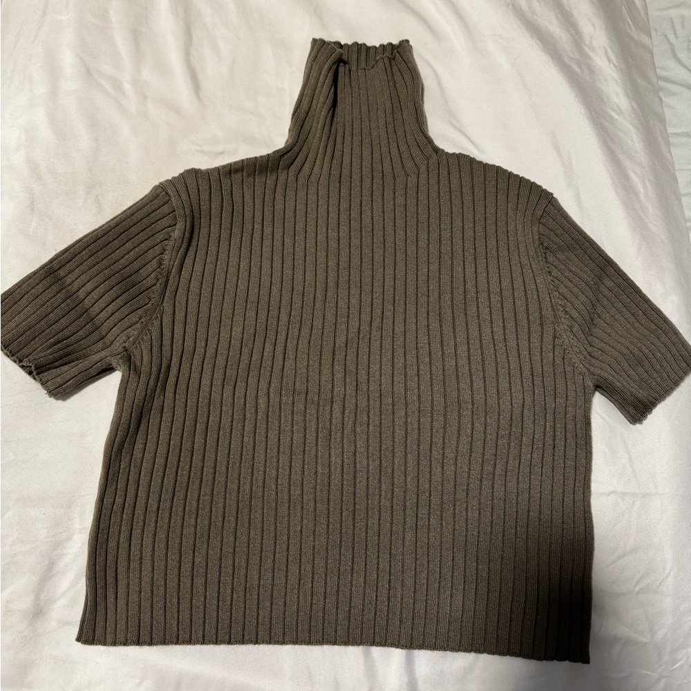 Olivaceous Small Knit Turtleneck Tee Shirt